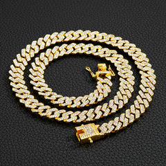 12MM Baguette Miami Chain Heavy Prong Cuban Iced Out Necklace zicon Luxury Fashion Hiphop Men Women Jewelry Party