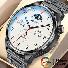 New Smart Watch for Men 1.6” HD AMOLED NFC Compass GPS Bluetooth Call IP68 Waterproof 100+Sports Modes Smartwatch for Huawei