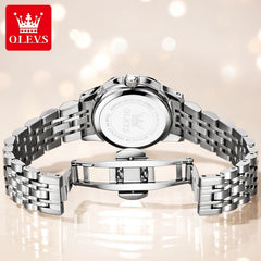 OLEVS 9970 Men's Wristwatch Luxury Digital Dial Unique Rhombus Mirror Quartz Watch for Men Stainless Steel Waterproof Man Watch