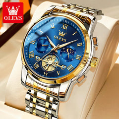 OLEVS Top Brand Men's Watches Classic Roman Scale Dial Luxury Wrist Watch for Man Original Quartz Waterproof Luminous Male reloj